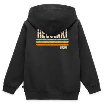 Helsinki Finlande Suomi - Sweat Premium à capuche zippé enfant bio - noir - Dos - AI Model Kid Male (0cm)