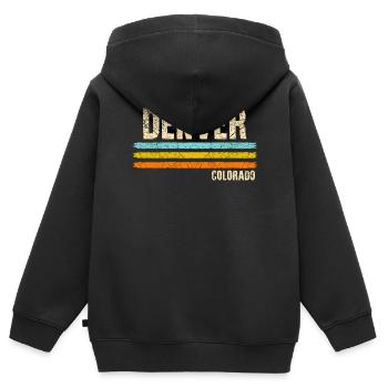 Denver Colorado - Kinder Premium Organic Zip Hoodie - Schwarz - Hinten - AI Model Kid Male (0cm)