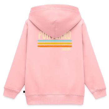 Portland Oregon - Kinder Premium Organic Zip Hoodie - Rosa - Hinten - AI Model Kid Female (0cm)