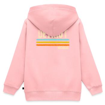 Detroit Michigan - Kids Premium Organic Zip-up Hoodie - rose - Back - AI Model Kid Female (0cm)