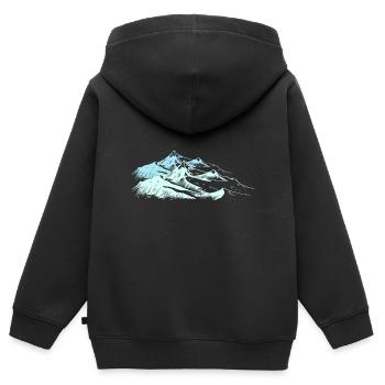 Weiße Berge - Kinder Premium Organic Zip Hoodie - Schwarz - Hinten - AI Model Kid Male (0cm)