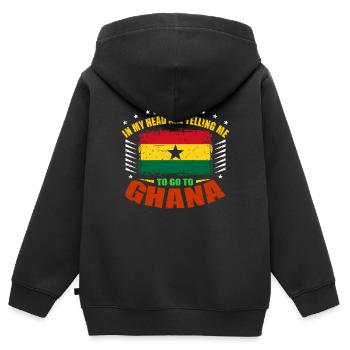Ghana - Kinder Premium Organic Zip Hoodie - Schwarz - Hinten - AI Model Kid Male (0cm)