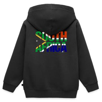 Afrique du sud - Sweat Premium à capuche zippé enfant bio - noir - Dos - AI Model Kid Male (0cm)