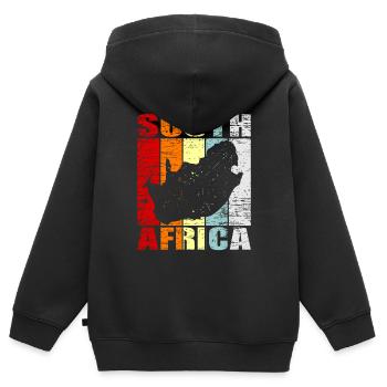 Afrique du sud - Sweat Premium à capuche zippé enfant bio - noir - Dos - AI Model Kid Male (0cm)