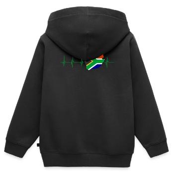 Idée cadeau chemise République d'Afrique du Sud - Sweat Premium à capuche zippé enfant bio - noir - Dos - AI Model Kid Male (0cm)