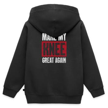 Cadeau de chirurgie de blessure de chirurgie de genou op - Sweat Premium à capuche zippé enfant bio - noir - Dos - AI Model Kid Male (0cm)