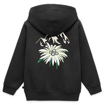 Mountains Mountains Peaks Edelweiss Blume Tirol Alm - Kids Premium Organic Zip-up Hoodie - black - Back - AI Model Kid Male (0cm)