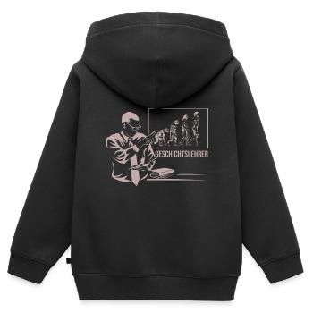 Geschichtslehrer Geschichte Lehrer - Kinder Premium Organic Zip Hoodie - Schwarz - Hinten - AI Model Kid Male (0cm)