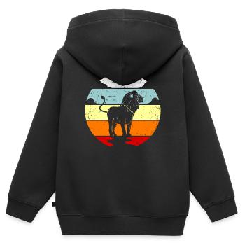 Löwe Löwin Geschenk Geschenkidee - Kinder Premium Organic Zip Hoodie - Schwarz - Hinten - AI Model Kid Male (0cm)
