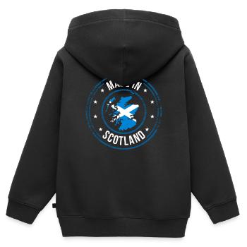 Schottland - Kinder Premium Organic Zip Hoodie - Schwarz - Hinten - AI Model Kid Male (0cm)