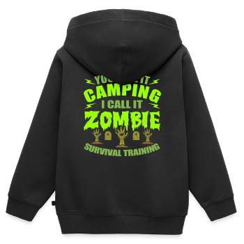 Zombie - Kinder Premium Organic Zip Hoodie - Schwarz - Hinten - AI Model Kid Male (0cm)