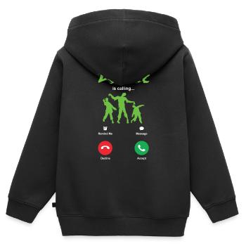 Zombie - Kinder Premium Organic Zip Hoodie - Schwarz - Hinten - AI Model Kid Male (0cm)