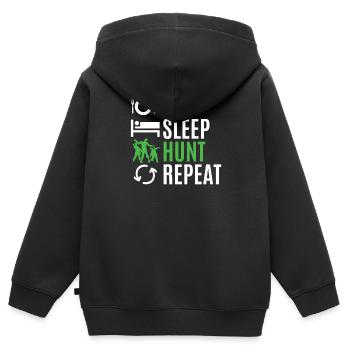 Zombie - Sweat Premium à capuche zippé enfant bio - noir - Dos - AI Model Kid Male (0cm)