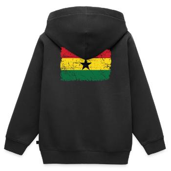 Ghana - Kinder Premium Organic Zip Hoodie - Schwarz - Hinten - AI Model Kid Male (0cm)