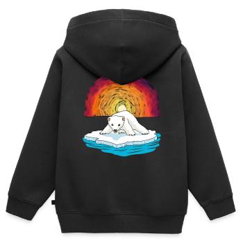 Eisbär Baby Wildtiere Natur Kinder Klima - Kinder Premium Organic Zip Hoodie - Schwarz - Hinten - AI Model Kid Male (0cm)