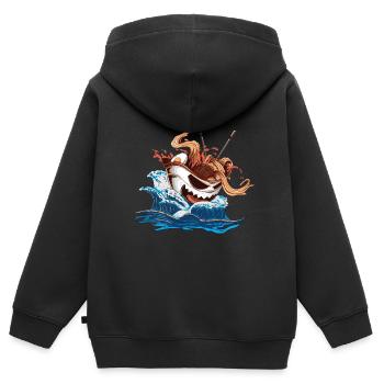 Japanische Suppe - Kinder Premium Organic Zip Hoodie - Schwarz - Hinten - AI Model Kid Male (0cm)