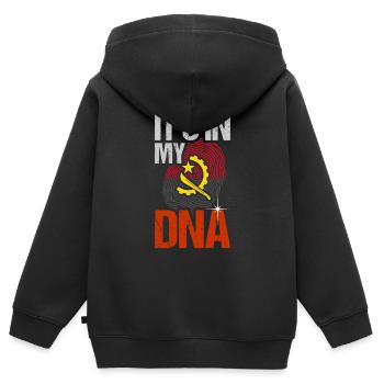 Angola - Kinder Premium Organic Zip Hoodie - Schwarz - Hinten - AI Model Kid Male (0cm)