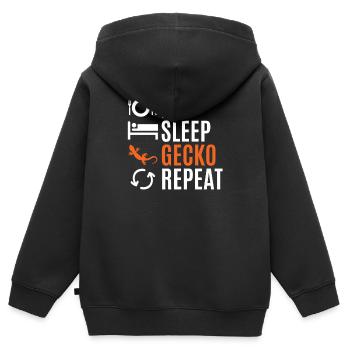 Gecko - Sweat Premium à capuche zippé enfant bio - noir - Dos - AI Model Kid Male (0cm)