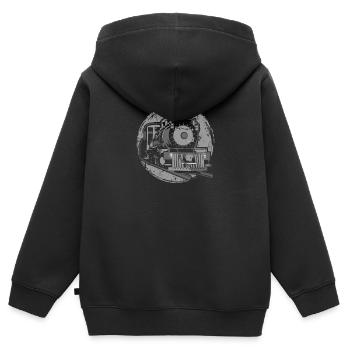 Train - Sweat Premium à capuche zippé enfant bio - noir - Dos - AI Model Kid Male (0cm)