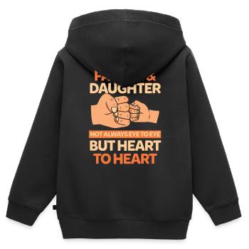 Vater Tochter - Kinder Premium Organic Zip Hoodie - Schwarz - Hinten - AI Model Kid Male (0cm)