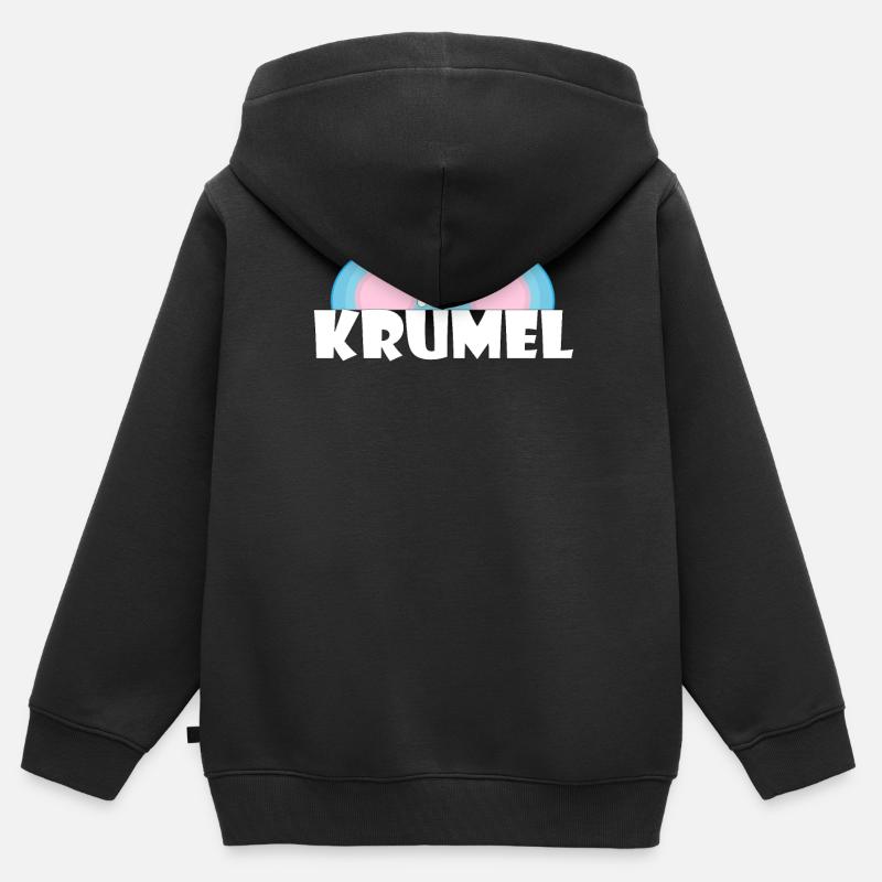 Kosename Krümel Geschenkidee - Kinder Premium Organic Zip Hoodie - Schwarz
