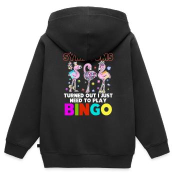 Mes Symtoms se sont avérés que j'avais juste besoin de jouer au bingo - Sweat Premium à capuche zippé enfant bio - noir - Dos - AI Model Kid Male (0cm)