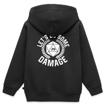 Dés Dés Dés Dés Cube Cube - Sweat Premium à capuche zippé enfant bio - noir - Dos - AI Model Kid Male (0cm)