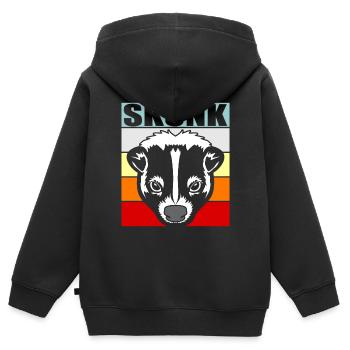 Stinktier - Kinder Premium Organic Zip Hoodie - Schwarz - Hinten - AI Model Kid Male (0cm)