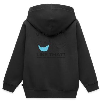 Lustiger Corona Spruch - Kinder Premium Organic Zip Hoodie - Schwarz - Hinten - AI Model Kid Male (0cm)