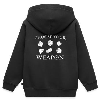 Dés Cube Cube - Sweat Premium à capuche zippé enfant bio - noir - Dos - AI Model Kid Male (0cm)