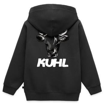 lustige kuh kuhl - Kinder Premium Organic Zip Hoodie - Schwarz - Hinten - AI Model Kid Male (0cm)