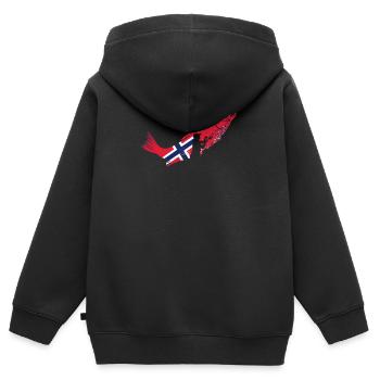 Pêcheur pêcheur pêcheur norvège pêcheur - Sweat Premium à capuche zippé enfant bio - noir - Dos - AI Model Kid Male (0cm)