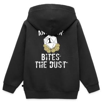 Cubes drôles RPG Stratégie Jeu de société Proverbe - Sweat Premium à capuche zippé enfant bio - noir - Dos - AI Model Kid Male (0cm)