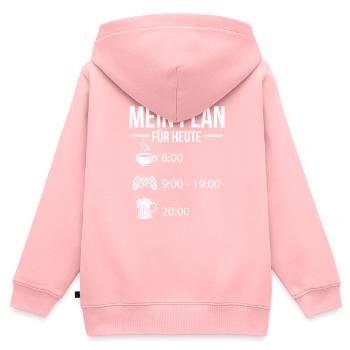 Gamer Zocker - Kinder Premium Organic Zip Hoodie - Rosa - Hinten - AI Model Kid Female (0cm)