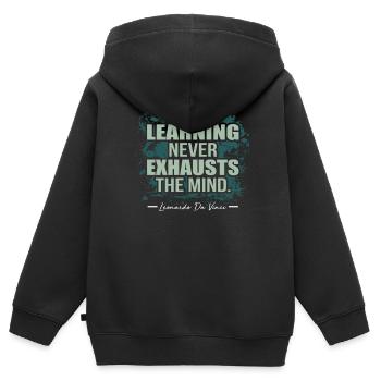 Leonardo da Vinci - Kinder Premium Organic Zip Hoodie - Schwarz - Hinten - AI Model Kid Male (0cm)