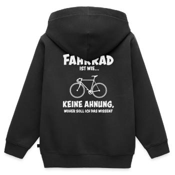 Fahrradfahrer Fahrradfahren Rennrad - Kinder Premium Organic Zip Hoodie - Schwarz - Hinten - AI Model Kid Male (0cm)