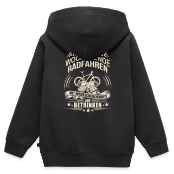 Fahrradtour Fahrradfahrer - Kinder Premium Organic Zip Hoodie - Schwarz - Hinten - AI Model Kid Male (0cm)