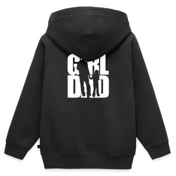 Vater Tochter - Kinder Premium Organic Zip Hoodie - Schwarz - Hinten - AI Model Kid Male (0cm)