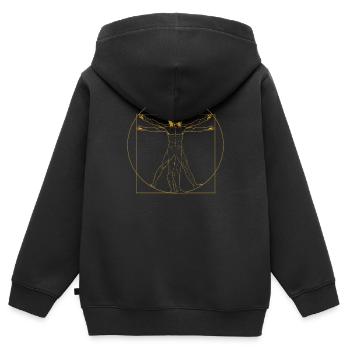 Idée cadeau fan de chemise Leonardo da Vinci - Sweat Premium à capuche zippé enfant bio - noir - Dos - AI Model Kid Male (0cm)
