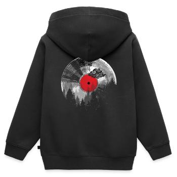Schallplatte geeks - Kinder Premium Organic Zip Hoodie - Schwarz - Hinten - AI Model Kid Male (0cm)