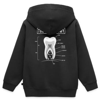 Zahnarzt - Kinder Premium Organic Zip Hoodie - Schwarz - Hinten - AI Model Kid Male (0cm)