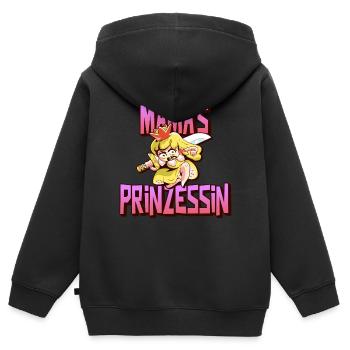 Mamas Prinzessin - Kinder Premium Organic Zip Hoodie - Schwarz - Hinten - AI Model Kid Male (0cm)