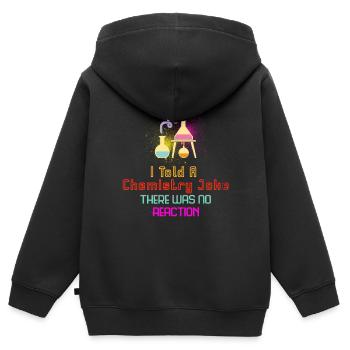 Chemie Witz Reaktion - Kinder Premium Organic Zip Hoodie - Schwarz - Hinten - AI Model Kid Male (0cm)