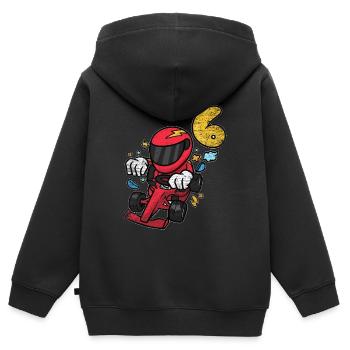 6. Geburtstag Rennauto Rennfahrer - Kinder Premium Organic Zip Hoodie - Schwarz - Hinten - AI Model Kid Male (0cm)