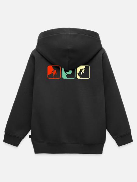 Klettern Kletterer Bouldern Boulderer - Kinder Premium Organic Zip Hoodie - Schwarz