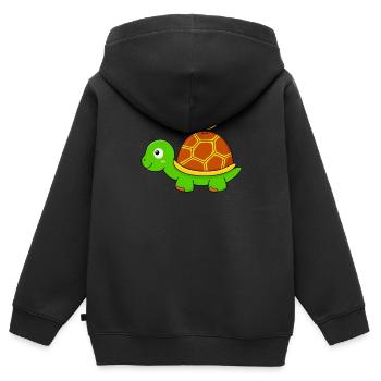 Turtle for children - Kids Premium Organic Zip-up Hoodie - black - Back - AI Model Kid Male (0cm)