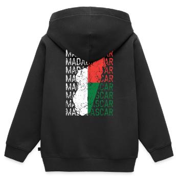 Madagaskar - Kinder Premium Organic Zip Hoodie - Schwarz - Hinten - AI Model Kid Male (0cm)