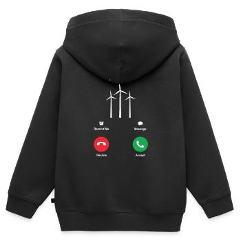Moulin à vent - Sweat Premium à capuche zippé enfant bio - noir - Dos - AI Model Kid Male (0cm)