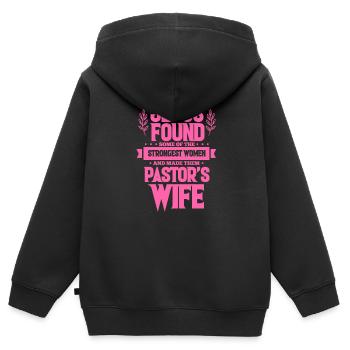 Pastor Ehefrau - Kinder Premium Organic Zip Hoodie - Schwarz - Hinten - AI Model Kid Male (0cm)