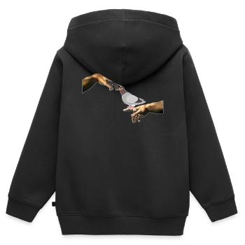 Michelangelo création pigeon pigeon élevage art - Sweat Premium à capuche zippé enfant bio - noir - Dos - AI Model Kid Male (0cm)